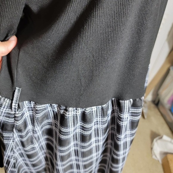 Mia Rose plus check contrast smock dress long sleeve sz 3X - Picture 5 of 8